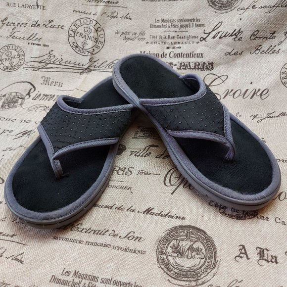 dearfoams Shoes - Dearfoams Perfed Nylon Women's Thong Slip On Slippers / Sandals Large (9-10)